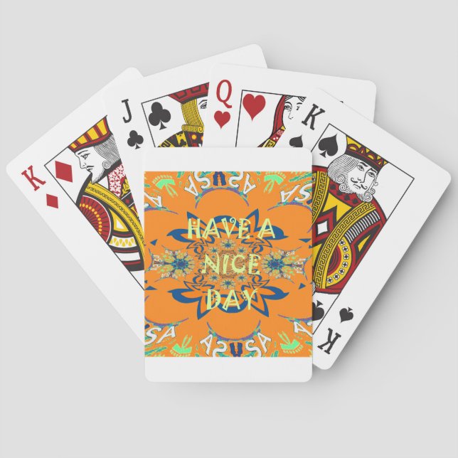 Vibrant Wishes: Have a Nice Day Art Print Design Playing Cards (Back)