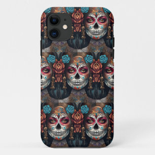 Vibrant Woman: Day of the Dead Sugar Skull Makeup iPhone 11 Case