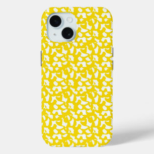 Vibrant Yellow Abstract Pattern Art iPhone 15 Case