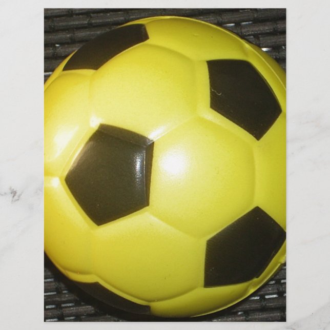 Vibrant Yellow and Black Football (Soccer) Art (Front)
