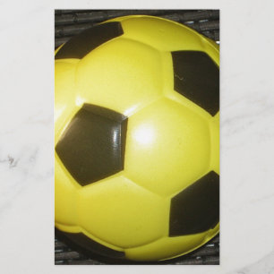 Vibrant Yellow and Black Football (Soccer) Art