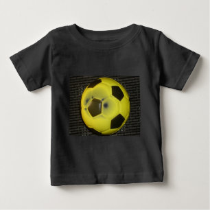 Vibrant Yellow and Black Football (Soccer) Art Baby T-Shirt