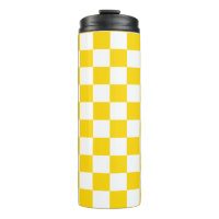 Vibrant Yellow and White Chequered Chess Retro