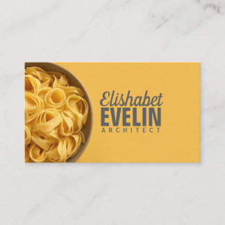 Vibrant Yellow Background with Pasta Bowl Business Card