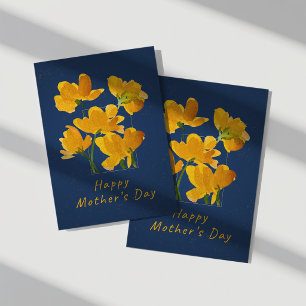 Vibrant Yellow Floral Mother's Day Card