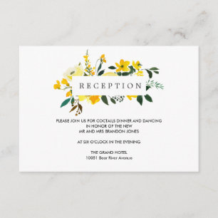 Vibrant Yellow Flower WEDDING  Reception Enclosure Card