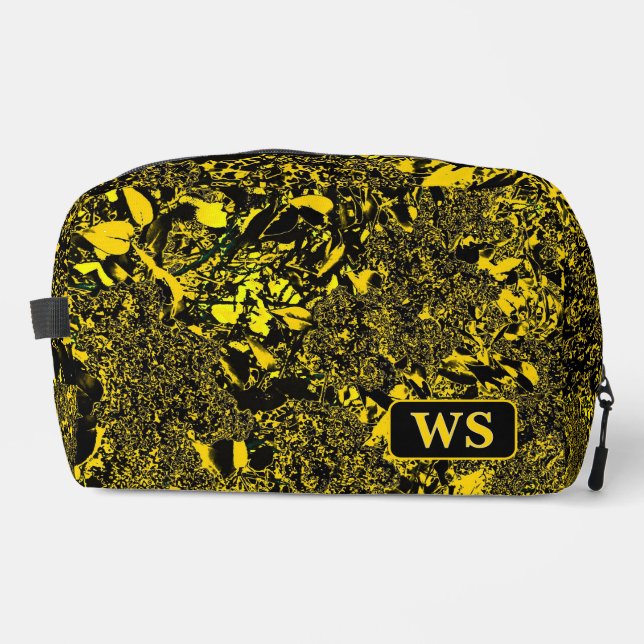 Vibrant Yellow Monogram Toiletry Bag (Front)