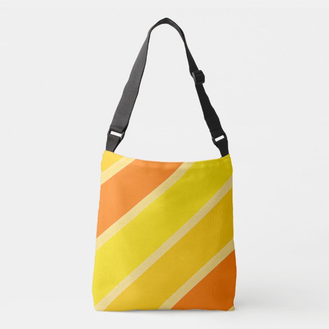 Vibrant Yellow Orange Shades Radiant Design Crossbody Bag (Front)