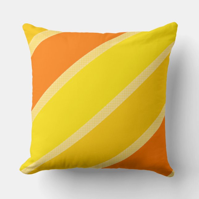 Vibrant Yellow Orange Shades Radiant Design Cushion (Front)