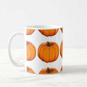 Vibrant yellow pumpkin pattern illustration. coffee mug