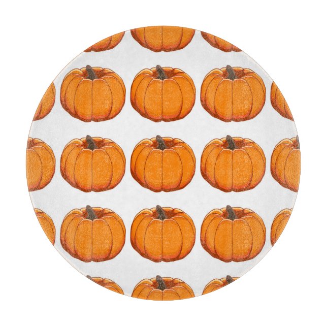 Vibrant yellow pumpkin pattern illustration. cutting board (Front)