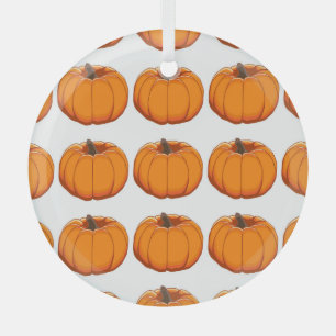 Vibrant yellow pumpkin pattern illustration. glass tree decoration