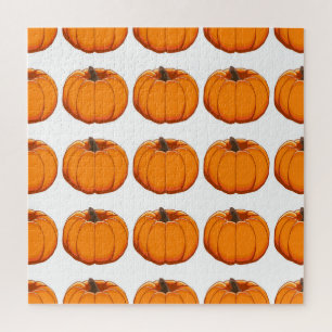 Vibrant yellow pumpkin pattern illustration. jigsaw puzzle