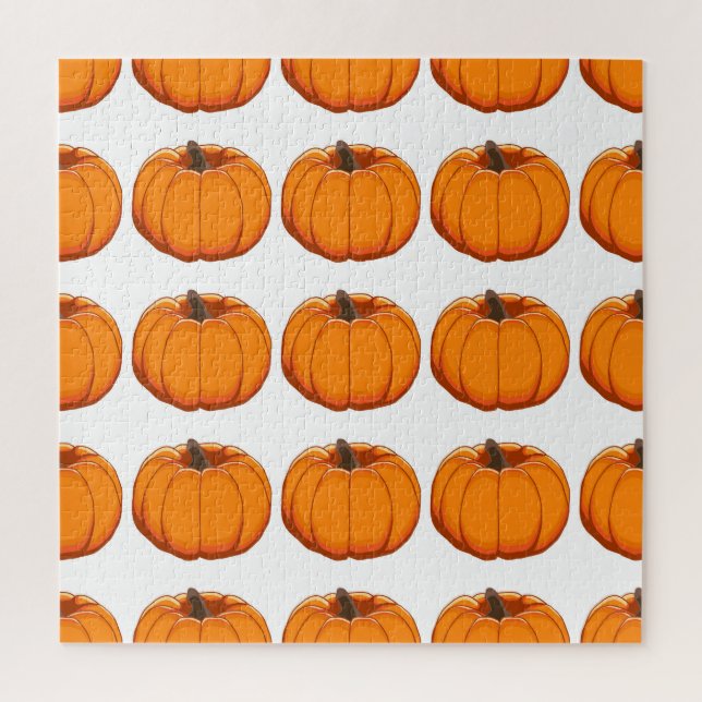 Vibrant yellow pumpkin pattern illustration. jigsaw puzzle (Vertical)