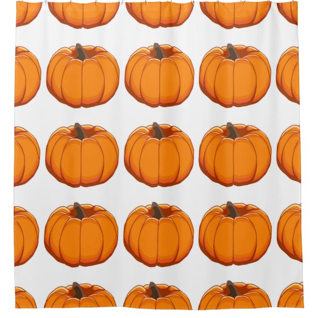Vibrant yellow pumpkin pattern illustration. shower curtain (Front)
