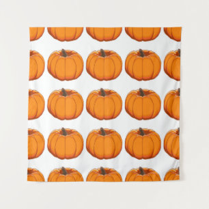 Vibrant yellow pumpkin pattern illustration. tapestry