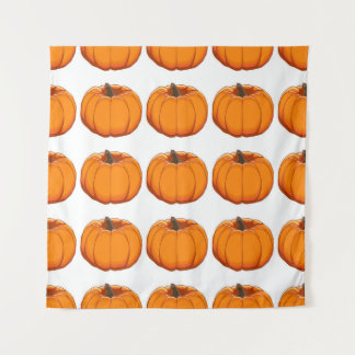 Vibrant yellow pumpkin pattern illustration. tapestry
