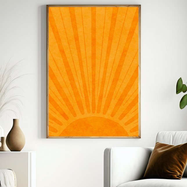 Vibrant Yellow Sun Wall Art Simple Bright Poster (Creator Uploaded)