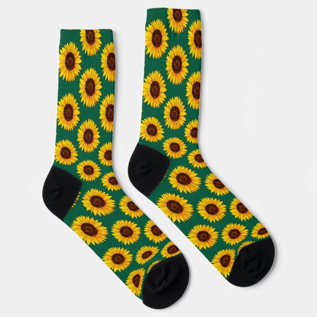Vibrant Yellow Sunflower Bloom Socks (Right)
