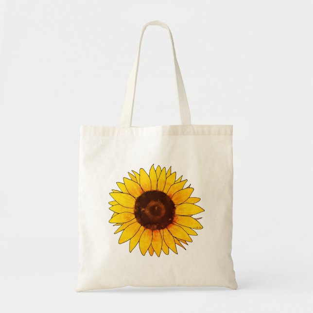 Vibrant Yellow Sunflower Bloom Tote Bag (Front)