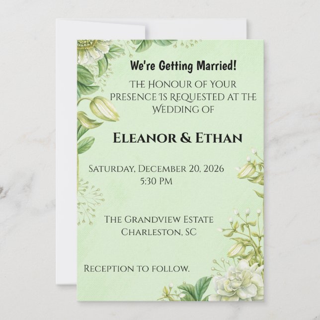 Vibrant Yellow Tulip & Ranunculus Formal Wedding I (Front)