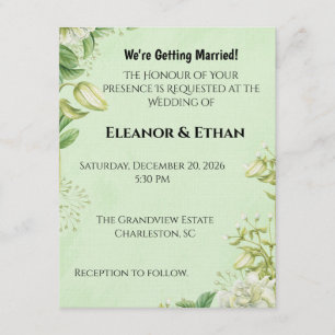 Vibrant Yellow Tulip & Ranunculus Formal Wedding I Invitation
