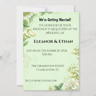 Vibrant Yellow Tulip & Ranunculus Formal Wedding I Magnetic Invitation