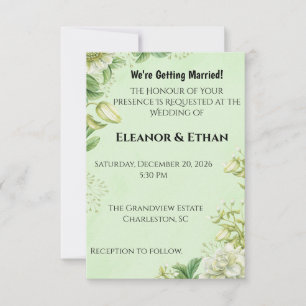 Vibrant Yellow Tulip & Ranunculus Formal Wedding I Save The Date