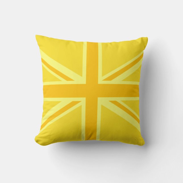 Vibrant Yellow Union Jack Cushion (Front)