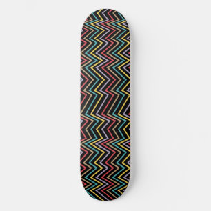 Vibrant ZigZag Symphony A Burst of Colorful Energy Skateboard