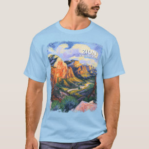 Vibrant Zion National Park Angels Landing Artistic T-Shirt