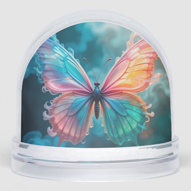 Vibrantly Coloured Butterfly with Ethereal Wings Snowglobe (Front)