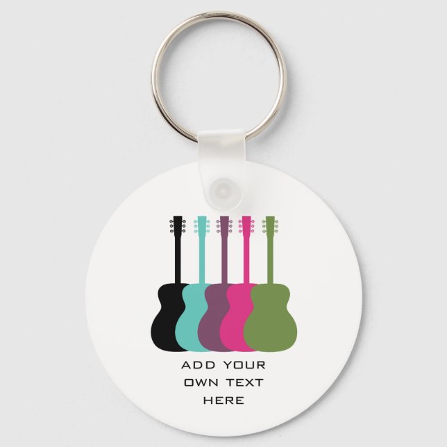 Vibrantly Coloured Guitars Keychain (Front)