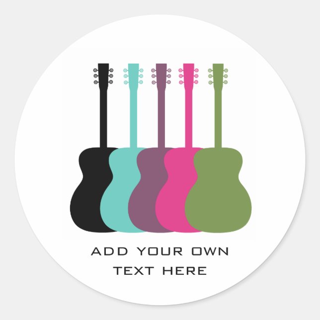 Vibrantly Coloured Guitars Stickers (Front)
