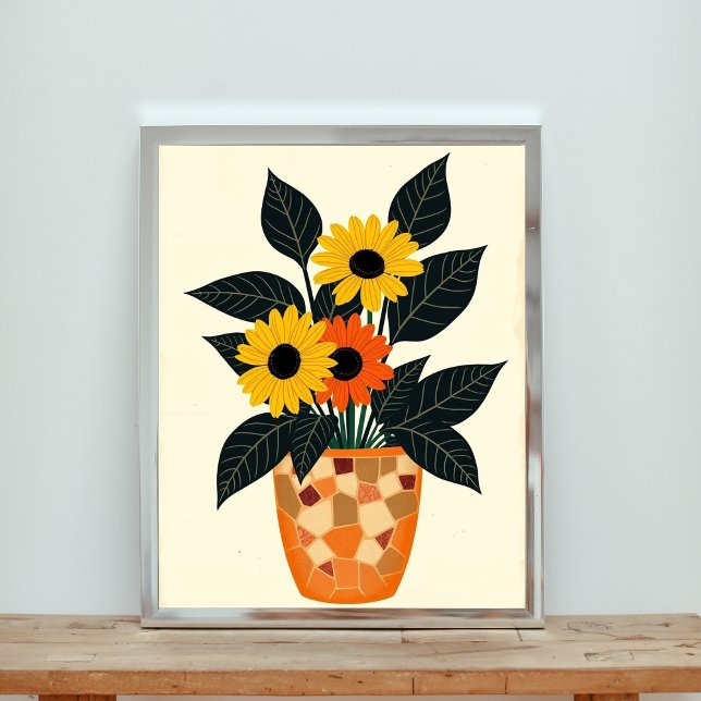  Vibrantly Potted Sunflowers & Daisy Mosaic Master Poster (Creator Uploaded)