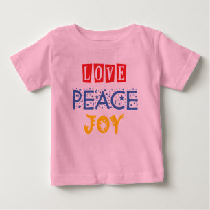 Vibrants Colour and Words: Love Peace Joy Baby T-Shirt