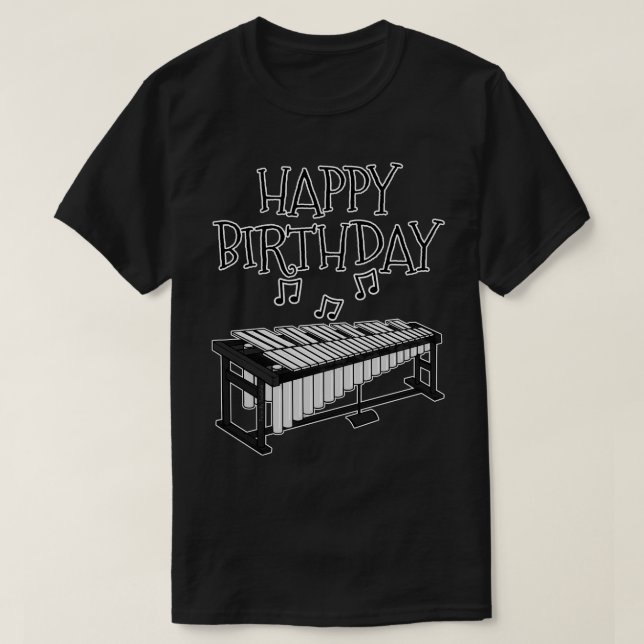 Vibraphone Happy Birthday Vibraphonist Percussion  T-Shirt (Design Front)