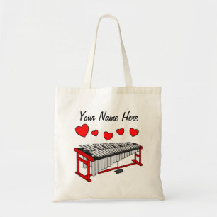 Vibraphone Hearts Percussionist Musician Custom Tote Bag