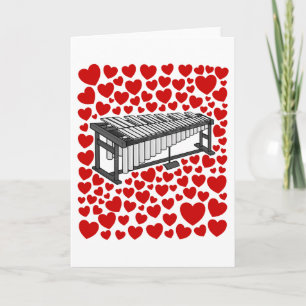 Vibraphone With Hearts Valentines Anniversary Card
