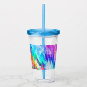 Vibrating Glitch Rainbow Acrylic Tumbler