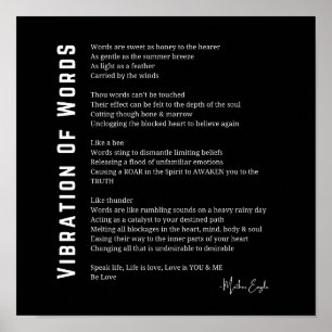 Vibration of words awakening poem poster wall art