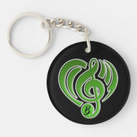 Vibrations Musical Love Green Heart Music Note DJ