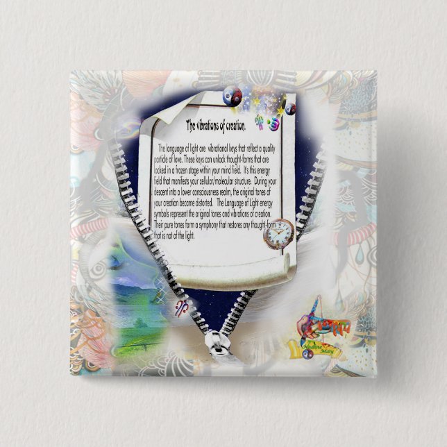 Vibrations of creation 15 cm square badge (Front)