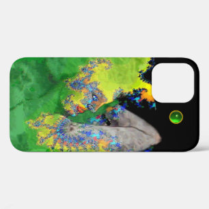 VIBRATIONS OF MATTER Green Fractal Woman iPhone 12 Case