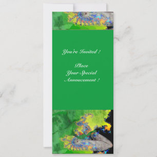 VIBRATIONS OF MATTER ,  green yellow black orange Invitation