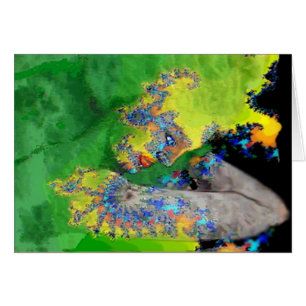 VIBRATIONS OF MATTER,LADY IN GREEN YELLOW FRACTALS