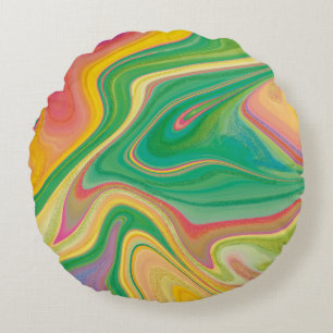 vibratory color art round cushion