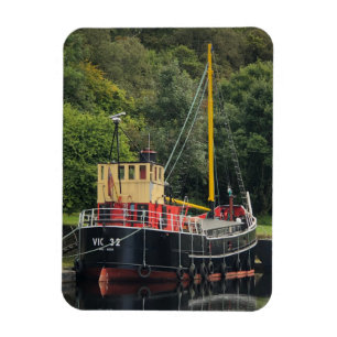 Vic32 Puffer Boat in Crinan Canal Basin, Scotland, Magnet