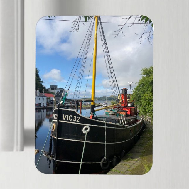 Vic32 Puffer Boat in Crinan Canal Basin, Scotland, Magnet (Creator Uploaded)
