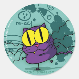 Vic, the genius kitty classic round sticker